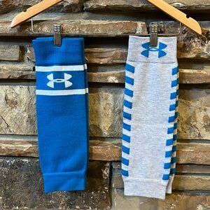 Under Armour Knit Leg Warmers Blue and Grey Two Pairs